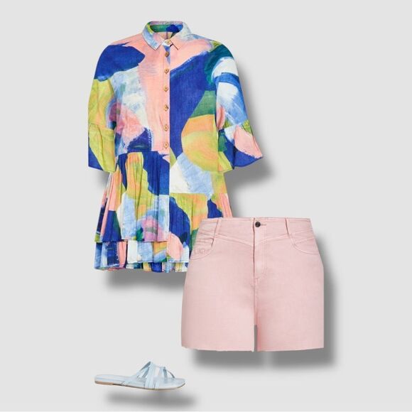 Avenue/ Zim & Zoe Splash Print Tunic, Size 22/24 - Picture 5 of 13